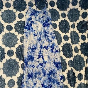 Blue Tie-Dye Maxi Dress